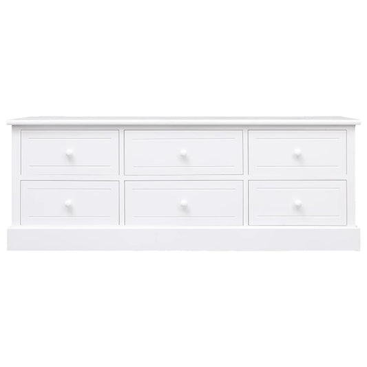 vidaXL Έπιπλο Τηλεόρασης Λευκό 108x30x40 εκ. από Μασίφ Ξύλο Παυλώνιας