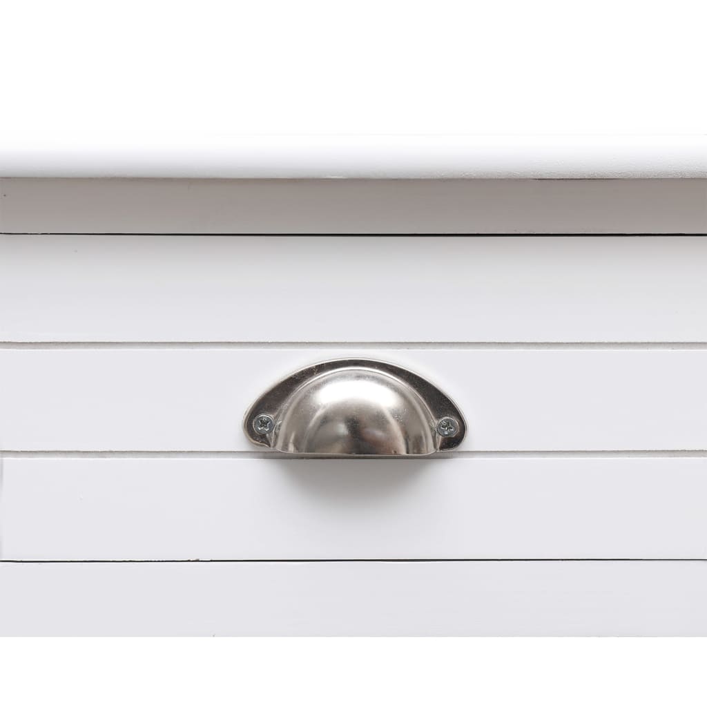 vidaXL Γραφείο Λευκό 108 x 45 x 76 εκ. από Μασίφ Ξύλο Παυλώνιας