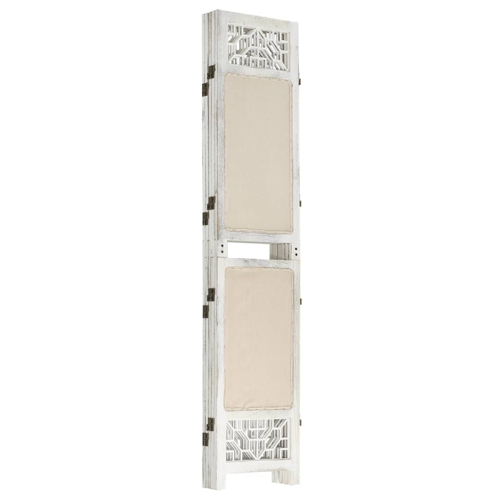 vidaXL Διαχωριστικό Δωματίου με 5 Πάνελ Κρεμ 175 x 165 εκ. Υφασμάτινο