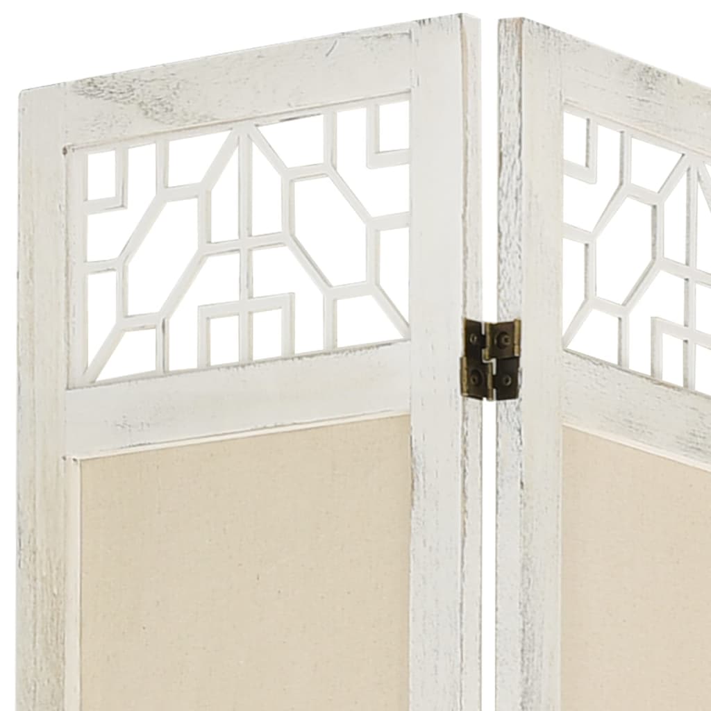 vidaXL Διαχωριστικό Δωματίου με 6 Πάνελ Κρεμ 210 x 165 εκ. Υφασμάτινο