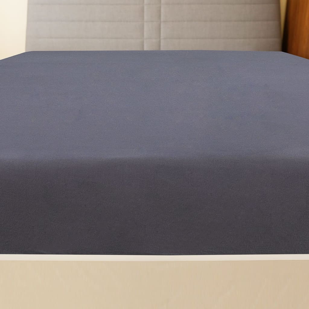 vidaXL Σεντόνι Με Λάστιχο Ανθρακί 140 x 200 εκ. Βαμβακερό Ζέρσεϊ