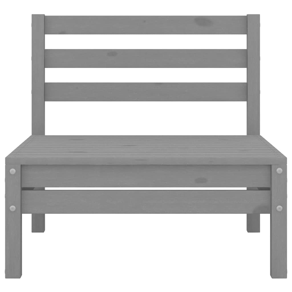 vidaXL Καναπέδες Κήπου Μεσαίοι Γκρι 2 τεμ. από Μασίφ Ξύλο Πεύκου