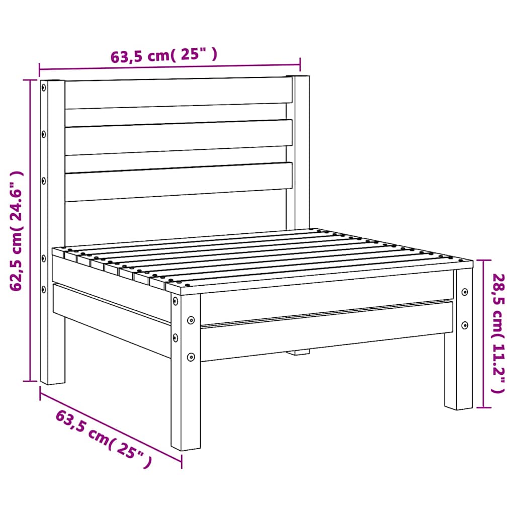 vidaXL Καναπέδες Κήπου Μεσαίοι 4 τεμ. Λευκοί από Μασίφ Ξύλο Πεύκου