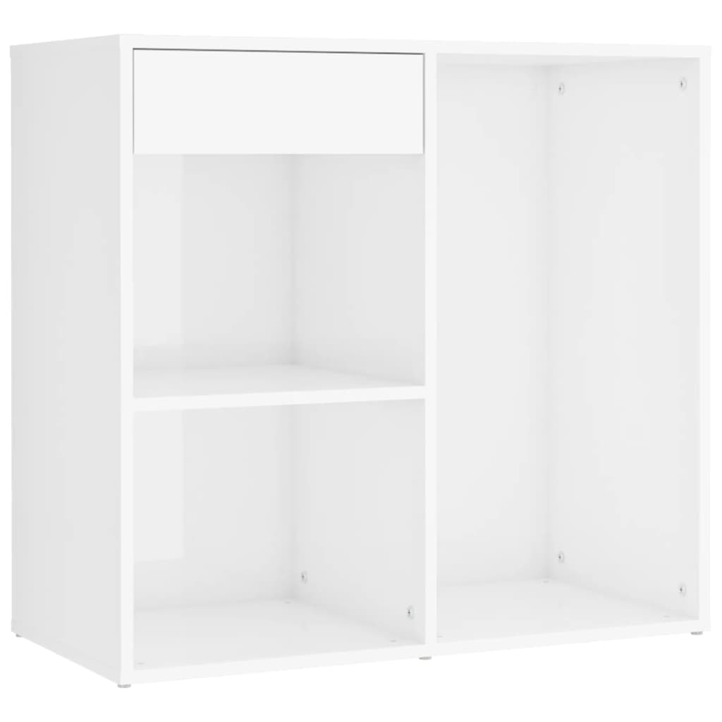 vidaXL Μπουντουάρ με LED Γυαλ. Λευκό Επεξεργασμένο Ξύλο με Ντουλάπι