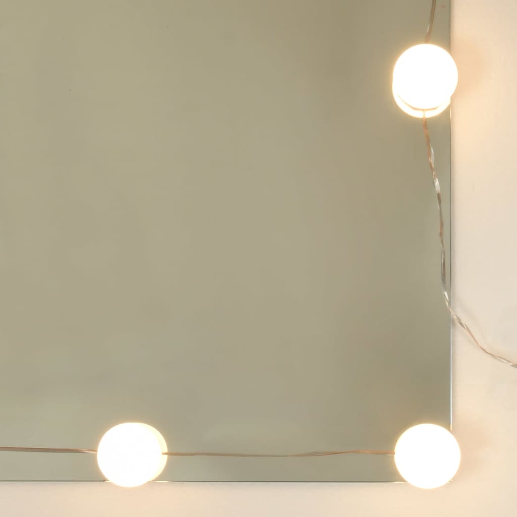 vidaXL Μπουντουάρ LED με 2 Ντουλάπια Λευκό από Επεξεργ. Ξύλο
