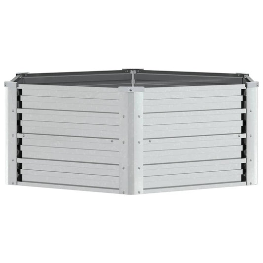 vidaXL Ζαρντινιέρα Υπερυψωμένη Ασημί 129 x 45 εκ. Γαλβανισμ. Χάλυβας