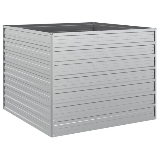 vidaXL Ζαρντινιέρα Υπερυψωμένη Ασημί 100x100x77 εκ. Γαλβανισμ. Χάλυβας