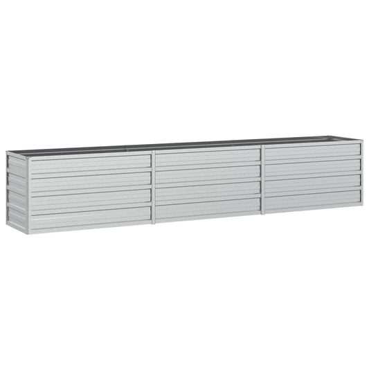 vidaXL Ζαρντινιέρα Υπερυψωμένη Ασημί 240x40x45 εκ. Γαλβανισμ. Χάλυβας