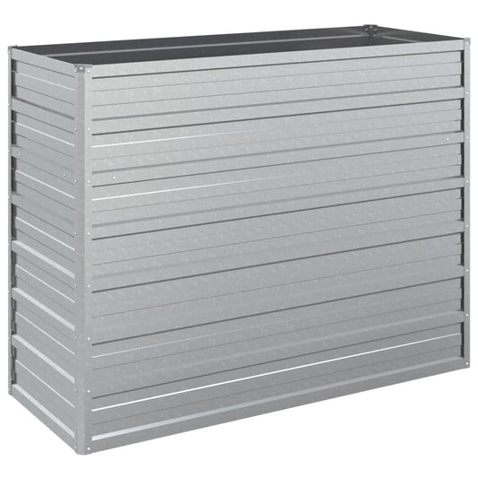 vidaXL Ζαρντινιέρα Υπερυψωμένη Ασημί 100x40x77 εκ. Γαλβανισμ. Χάλυβας