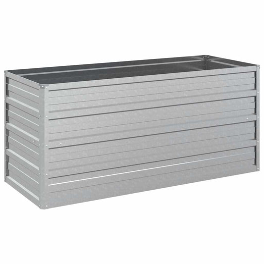 vidaXL Ζαρντινιέρα Υπερυψωμένη Ασημί 100x40x45 εκ. Γαλβανισμ. Χάλυβας