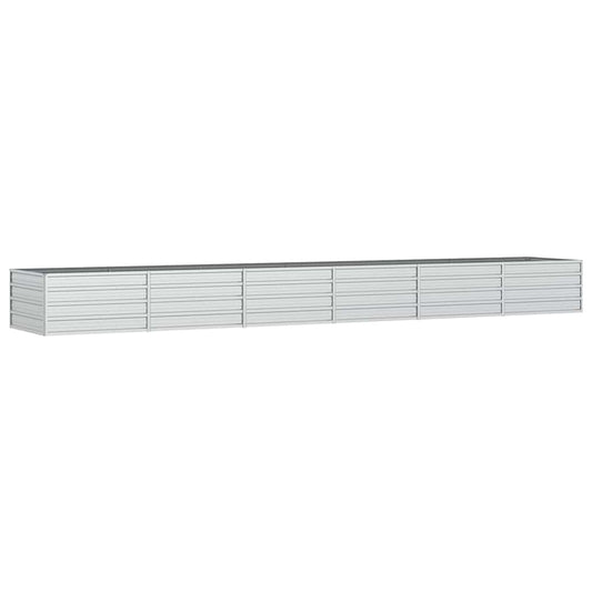 vidaXL Ζαρντινιέρα Υπερυψωμένη Ασημί 480x80x45 εκ. Γαλβανισμ. Χάλυβας