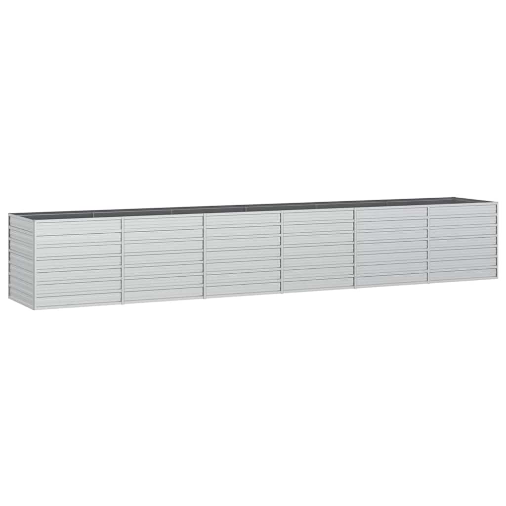 vidaXL Ζαρντινιέρα Υπερυψωμένη Ασημί 480x80x77 εκ. Γαλβανισμ. Χάλυβας