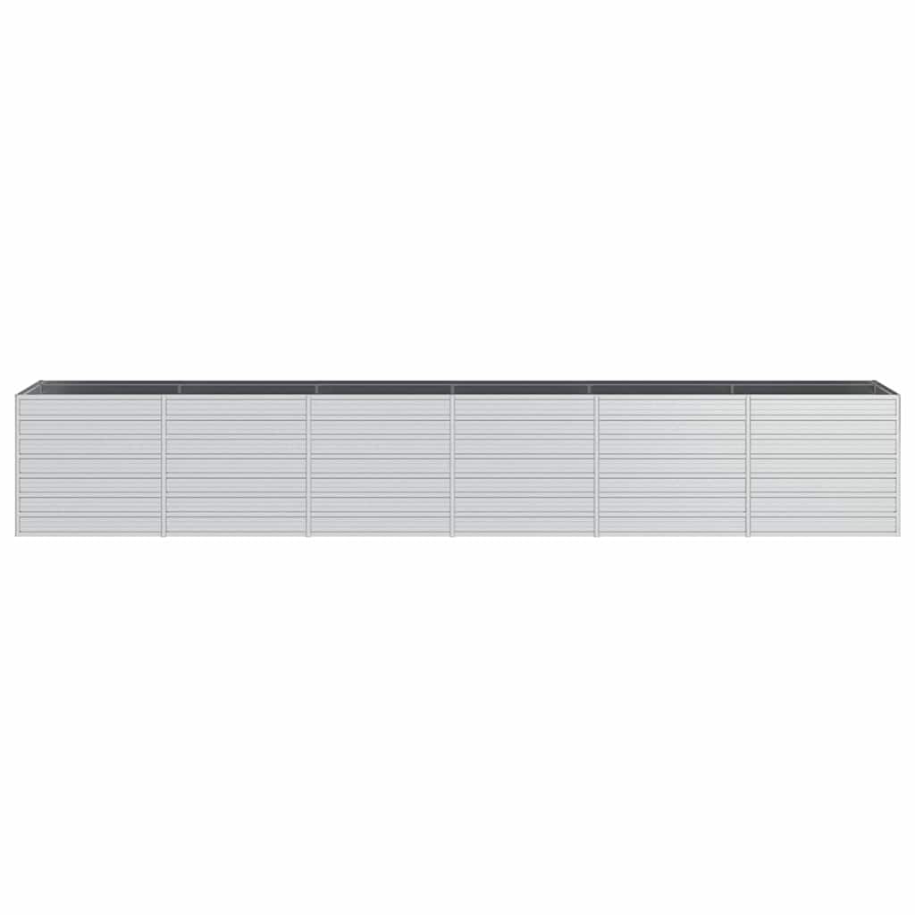 vidaXL Ζαρντινιέρα Υπερυψωμένη Ασημί 480x80x77 εκ. Γαλβανισμ. Χάλυβας
