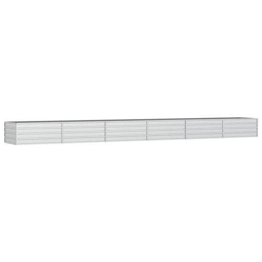 vidaXL Ζαρντινιέρα Υπερυψωμένη Ασημί 600x80x45 εκ. Γαλβανισμ. Χάλυβας