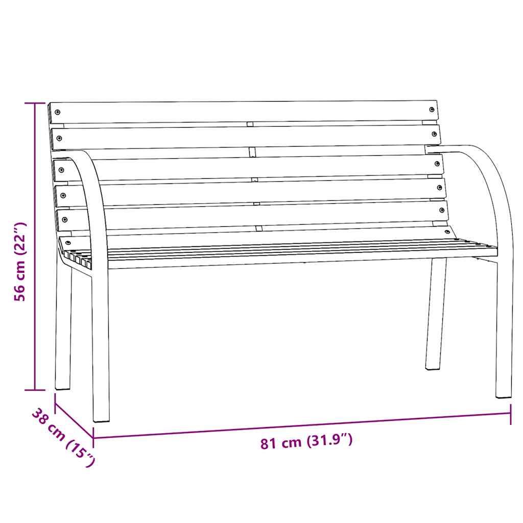 vidaXL Παγκάκι Κήπου Παιδικό 81 εκ. από Ξύλο Κινέζικου Έλατου