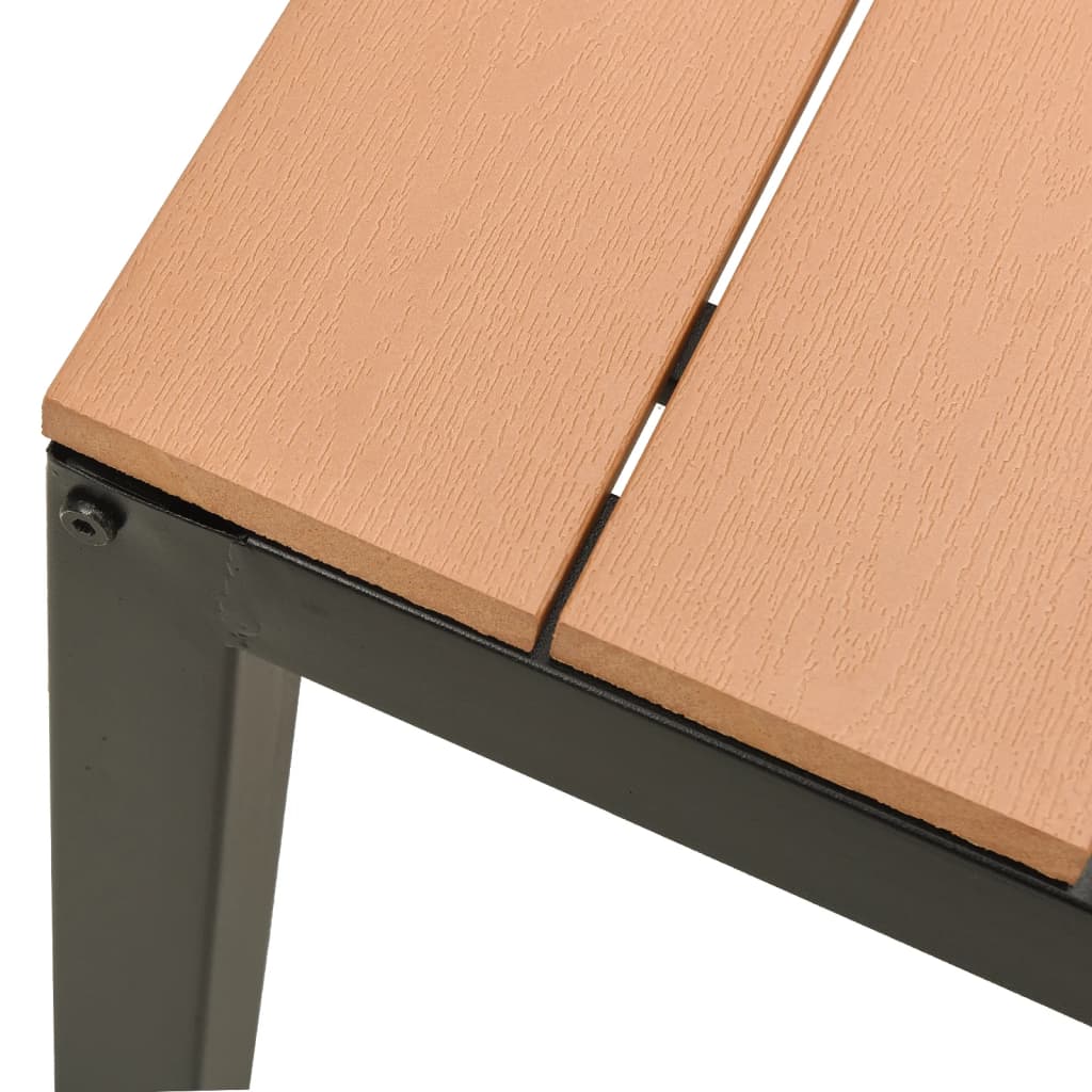 vidaXL Παγκάκι Κήπου 110 εκ. Μαύρο / Καφέ από Ατσάλι / WPC