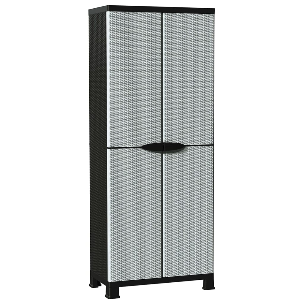 vidaXL Πλαστικό Ντουλάπι 68x39x171,5 εκ με Σχεδιασμό σε Στυλ Ρατάν