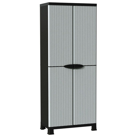 vidaXL Πλαστικό Ντουλάπι 68x39x171,5 εκ με Σχεδιασμό σε Στυλ Ρατάν