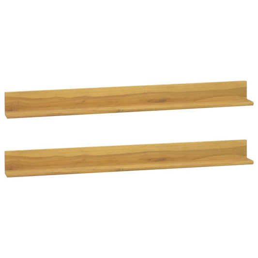 vidaXL Ράφια Τοίχου 2 τεμ. 110 x 10 x 10 εκ. από Μασίφ Ξύλο Teak