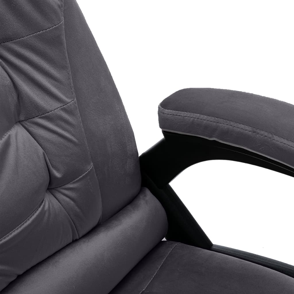 vidaXL Καρέκλα Γραφείου Σκούρο Γκρι Βελούδινη