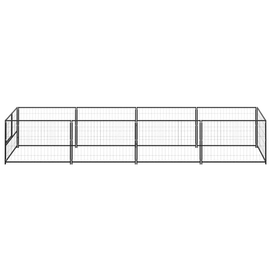 vidaXL Σπιτάκι Σκύλου Μαύρο 4 m² Ατσάλινο