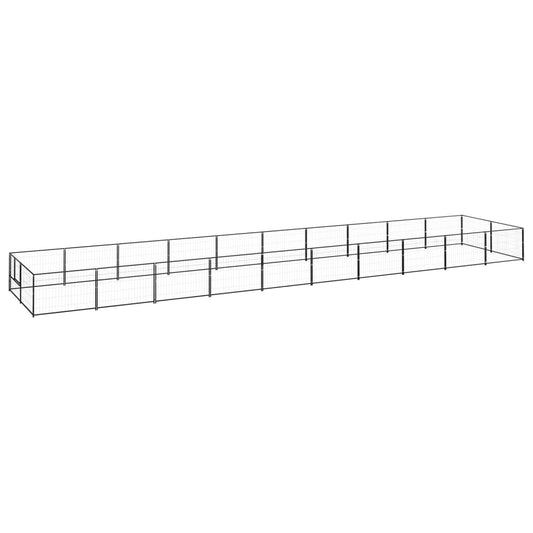 vidaXL Σπιτάκι Σκύλου Μαύρο 20 μ² Ατσάλινο