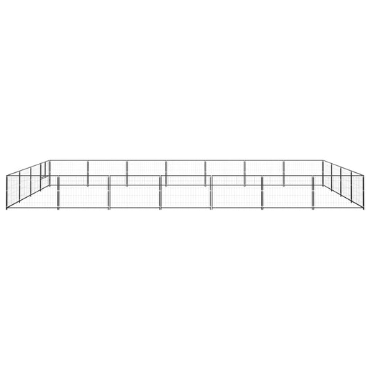 vidaXL Σπιτάκι Σκύλου Μαύρο 28 μ² Ατσάλινο