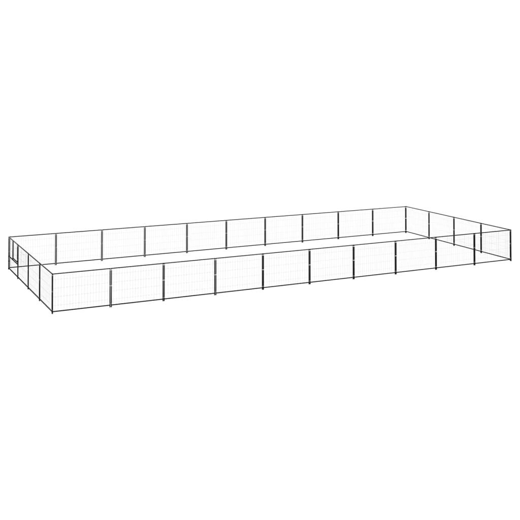 vidaXL Σπιτάκι Σκύλου Μαύρο 40 μ² Ατσάλινο