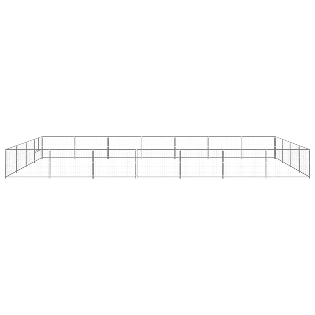 vidaXL Σπιτάκι Σκύλου Ασημί 28 μ² Ατσάλινο