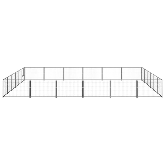 vidaXL Σπιτάκι Σκύλου Μαύρο 36 μ² Ατσάλινο