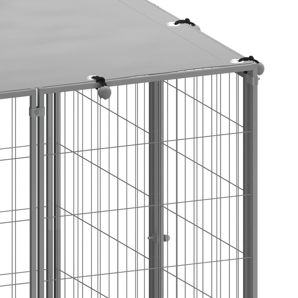 vidaXL Σπιτάκι Σκύλου Ασημί 10,89 μ² Ατσάλινο