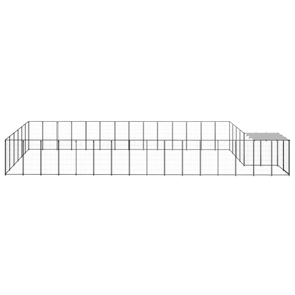 vidaXL Σπιτάκι Σκύλου Μαύρο 26,62 μ² Ατσάλινο