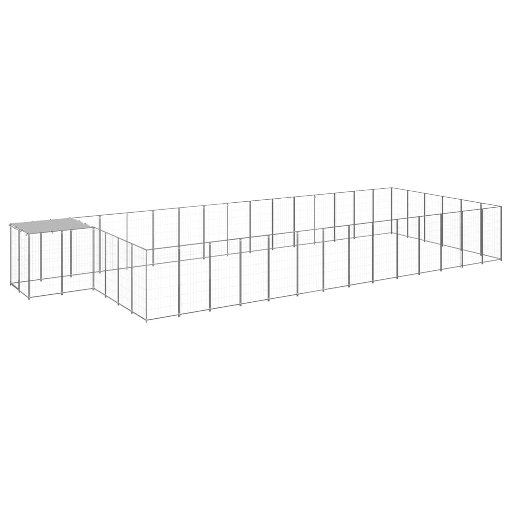vidaXL Σπιτάκι Σκύλου Ασημί 26,62 μ² Ατσάλινο