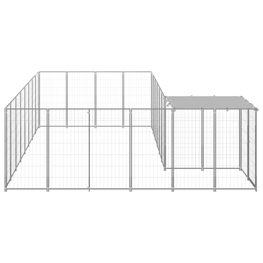 vidaXL Σπιτάκι Σκύλου Ασημί 10,89 μ² Ατσάλινο
