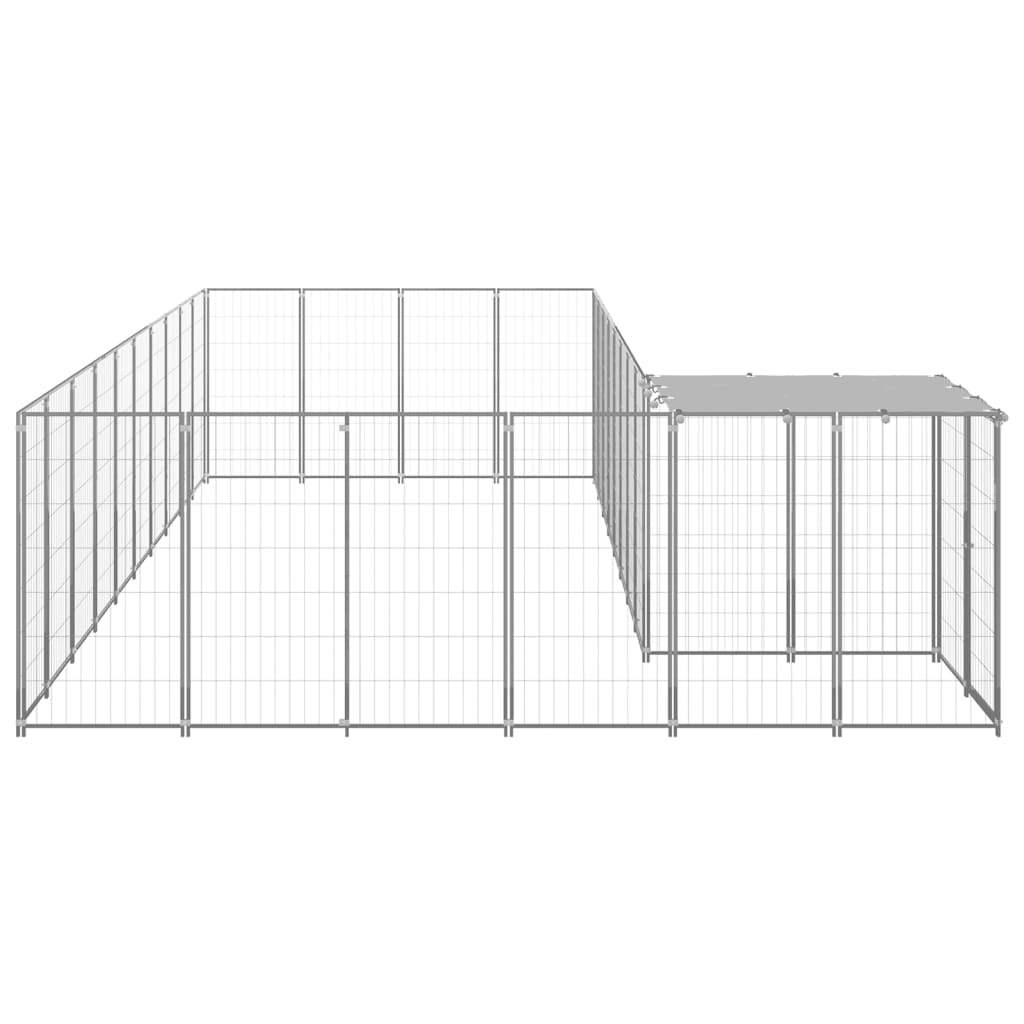 vidaXL Σπιτάκι Σκύλου Ασημί 19,36 μ² Ατσάλινο