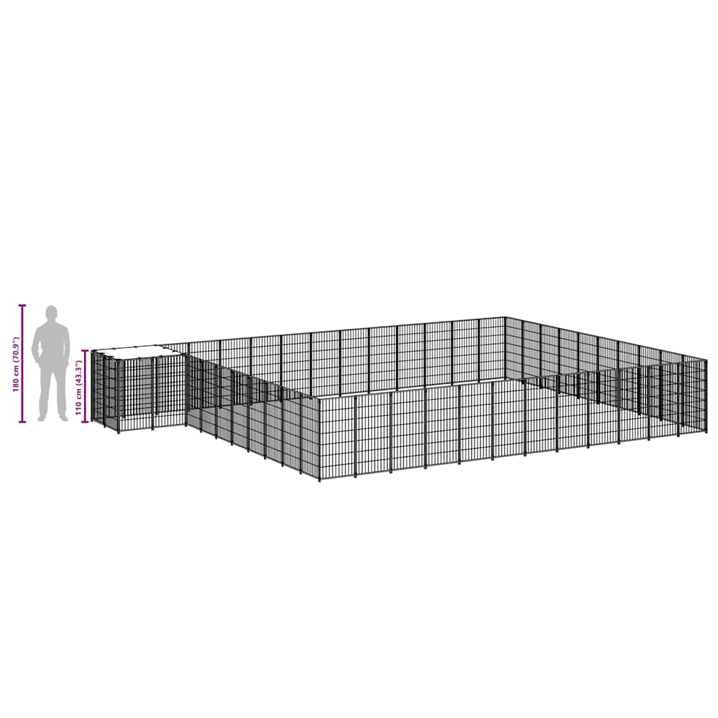 vidaXL Σπιτάκι Σκύλου Ασημί 37,51 μ² Ατσάλινο