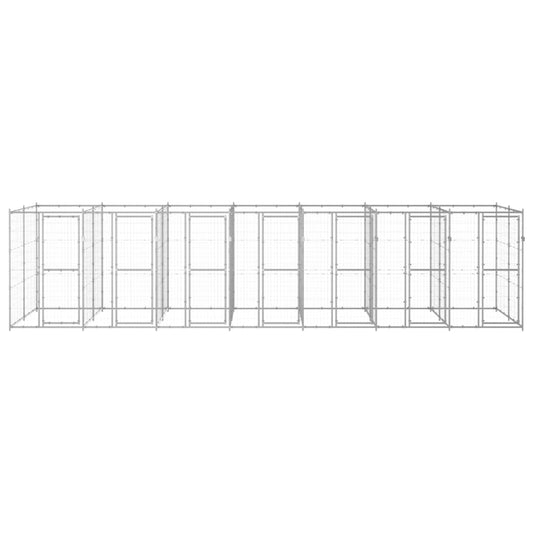 vidaXL Κλουβί Σκύλου Εξωτερικού Χώρου 16,94 μ² από Γαλβανισμένο Χάλυβα