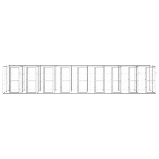 vidaXL Κλουβί Σκύλου Εξωτερικού Χώρου 21,78 μ² από Γαλβανισμένο Χάλυβα