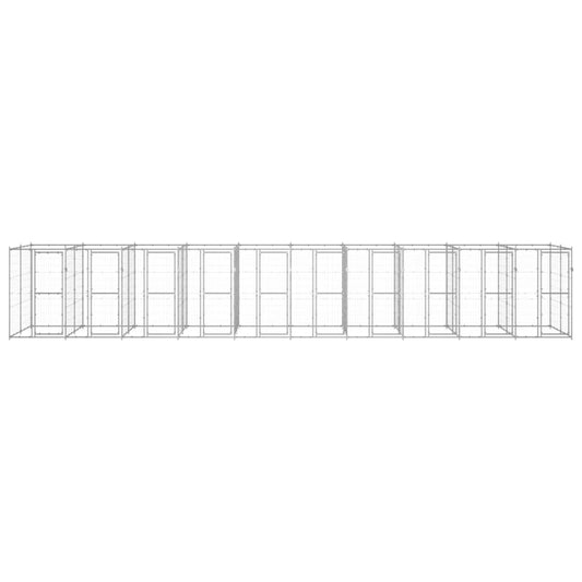 vidaXL Κλουβί Σκύλου Εξωτερικού Χώρου 24,2 μ² από Γαλβανισμένο Χάλυβα