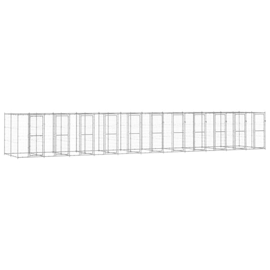 vidaXL Κλουβί Σκύλου Εξωτερικού Χώρου 26,62 μ² από Γαλβανισμένο Χάλυβα