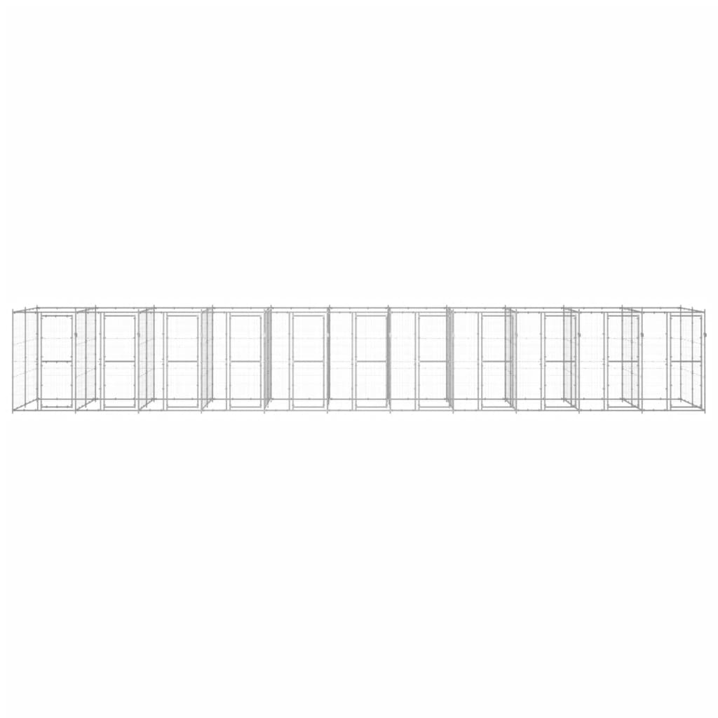 vidaXL Κλουβί Σκύλου Εξωτερικού Χώρου 26,62 μ² από Γαλβανισμένο Χάλυβα