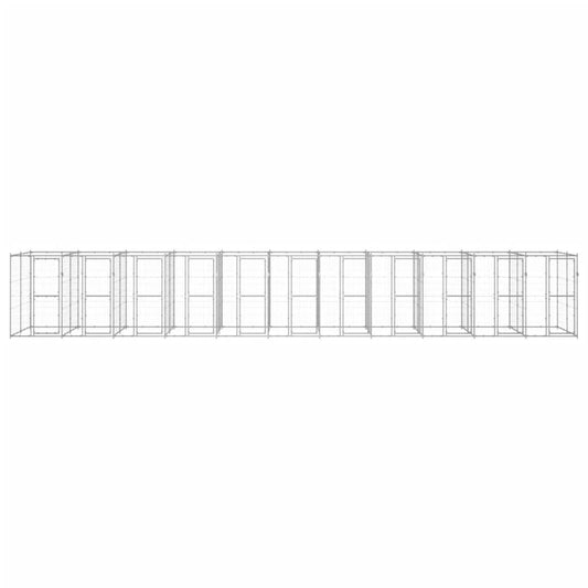 vidaXL Κλουβί Σκύλου Εξωτερικού Χώρου 26,62 μ² από Γαλβανισμένο Χάλυβα