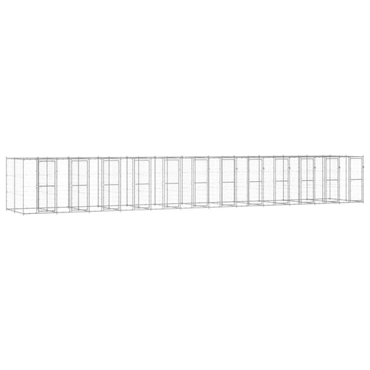 vidaXL Κλουβί Σκύλου Εξωτερικού Χώρου 29,04 μ² από Γαλβανισμένο Χάλυβα