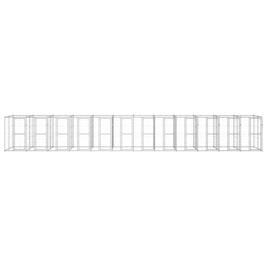 vidaXL Κλουβί Σκύλου Εξωτερικού Χώρου 29,04 μ² από Γαλβανισμένο Χάλυβα