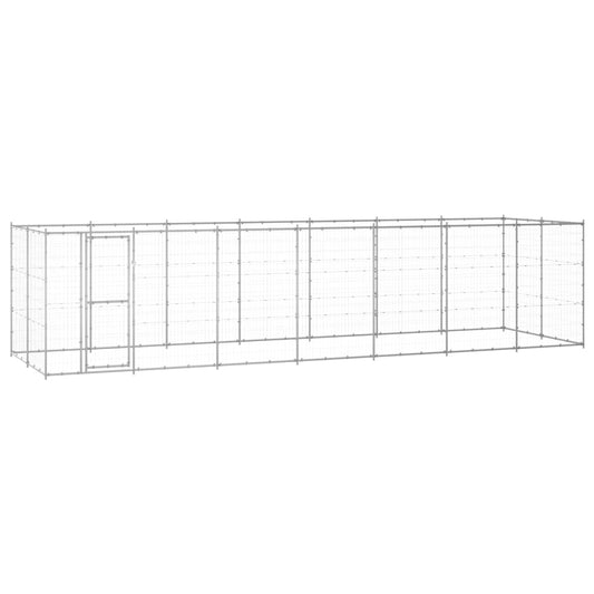 vidaXL Κλουβί Σκύλου Εξωτερικού Χώρου 16,94 μ² από Γαλβανισμένο Χάλυβα