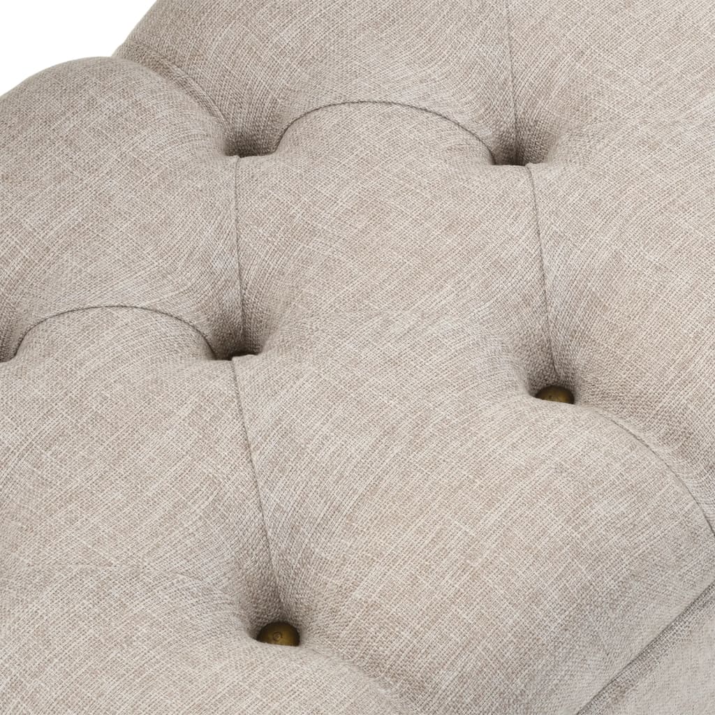 vidaXL Πάγκος Αποθήκευσης με Πλάτη Κρεμ 110 εκ. Υφασμάτινος