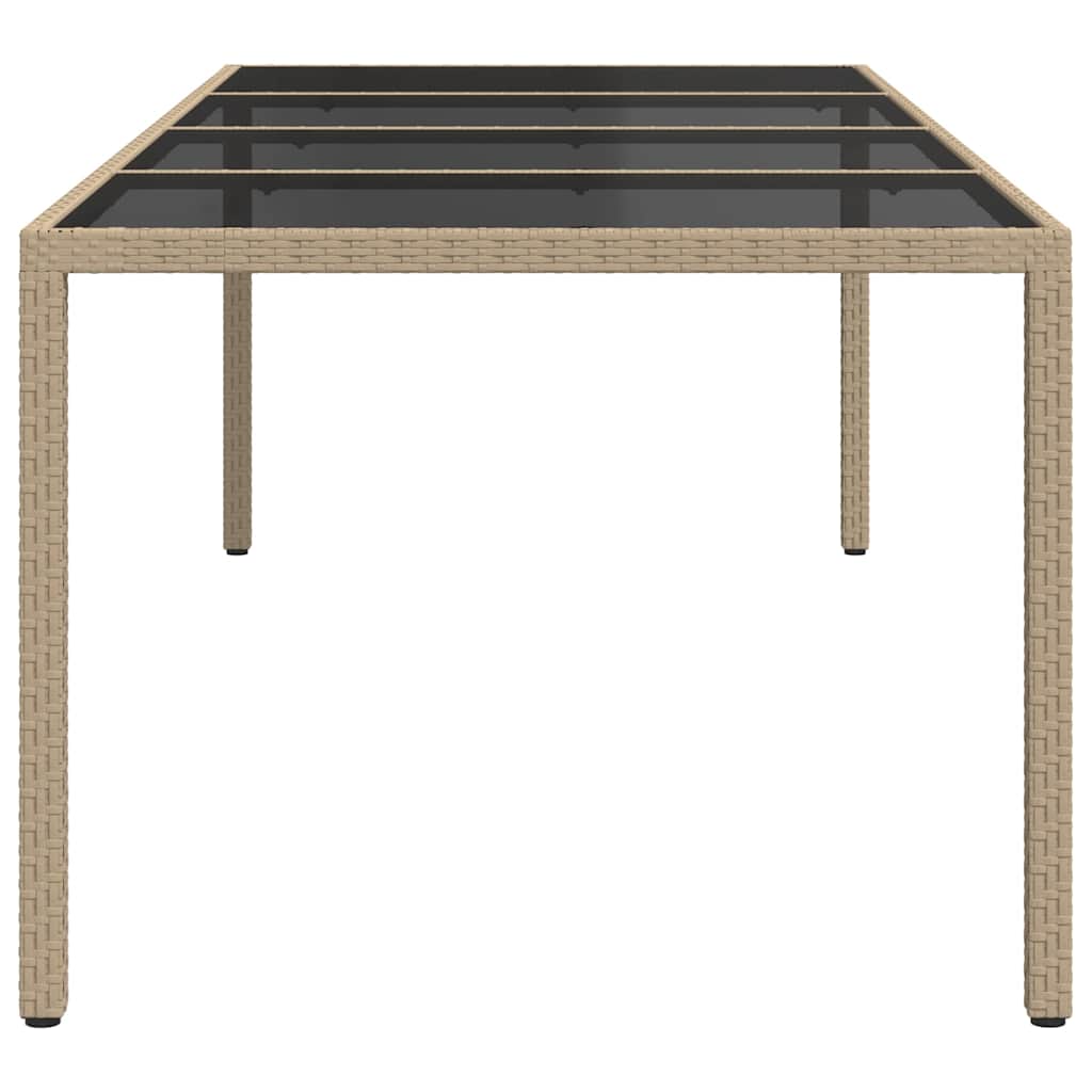 vidaXL Τραπέζι Κήπου Μπεζ 250x100x75 εκ. Ψημένο Γυαλί/Συνθετικό Ρατάν