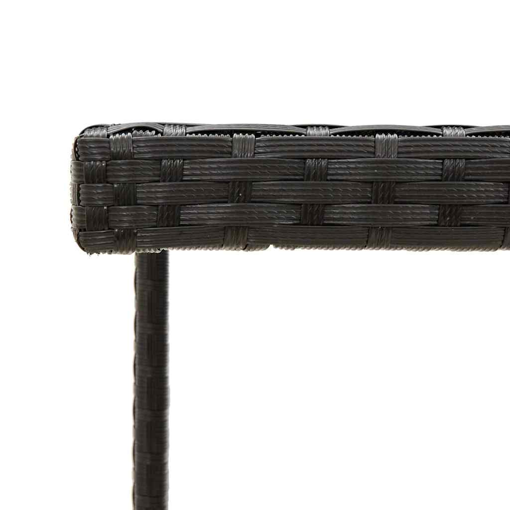 vidaXL Τραπέζι Κήπου Μαύρο 109 x 107 x 74 εκ. Συνθετικό Ρατάν & Γυαλί