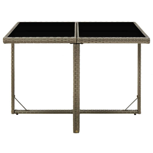 vidaXL Τραπέζι Κήπου Γκρι 109 x 107 x 74 εκ. Συνθετικό Ρατάν & Γυαλί