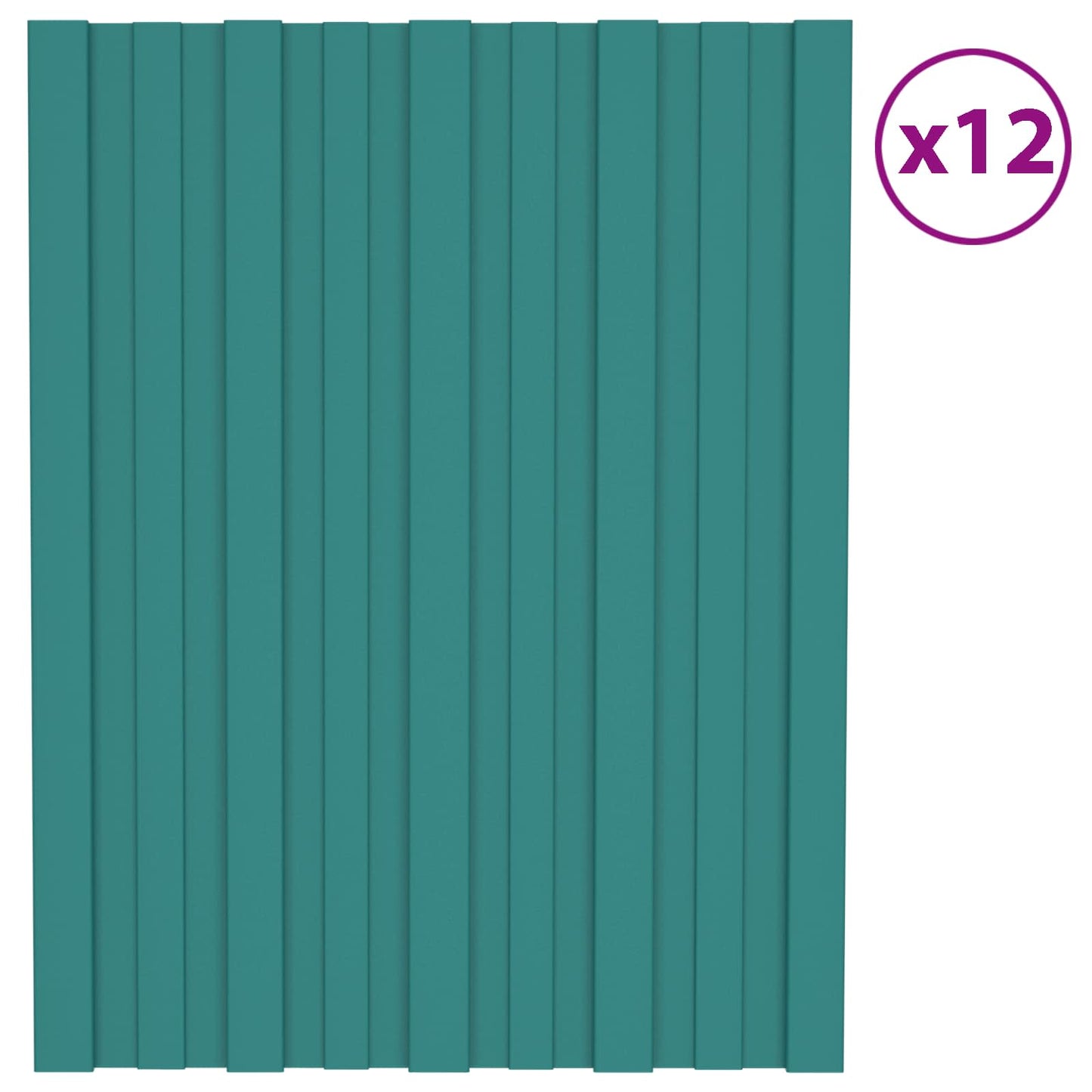 vidaXL Πάνελ οροφής 12 pcs Πράσινο 60 x 45 cm Γαλβανισμένος χάλυβας